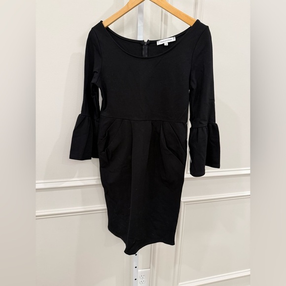 Nordstrom Black Sheath Dress with Bell Sleeves - Picture 2 of 9